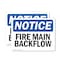 Signmission Fire Main Backflow OSHA Notice Sign, Vinyl Decal, 10in W x 7in L, 2PK OS-2PACK-NS-D-710-L-12618 - alternate 1